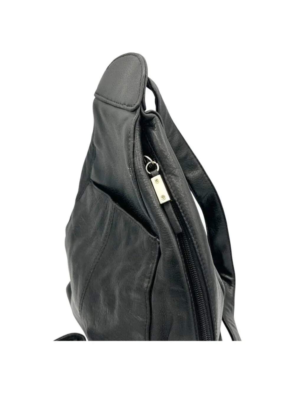 Vintage Hillard & Hanson Black Leather Sling Bag 12